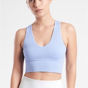 Athleta Aurora Crop Top Rib Tank Light Blue